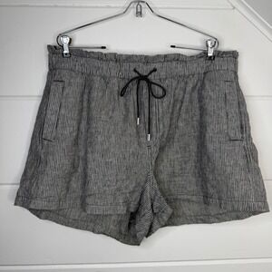 LOFT XL Linen Cotton Blend Shorts Stripes Coastal Summer